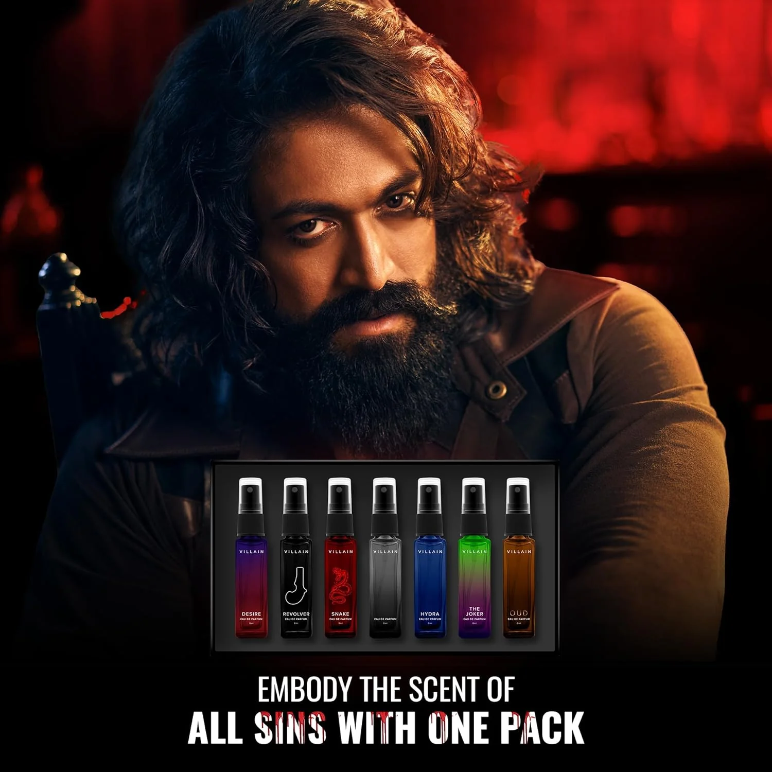 Villain 7 Deadly Scents Combo Trial Pack Of 7 X 0.27 Fl.oz. | Pocket Perfume For Men | Eau De Parfums - Image 5