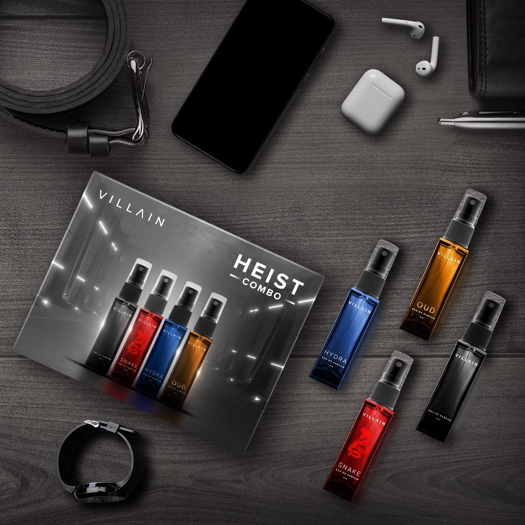 Villain Heist Combo Premium Perfume Gift Set - 4x 0.27 Fl.oz. | Luxury Gift Kit For Men - Image 3
