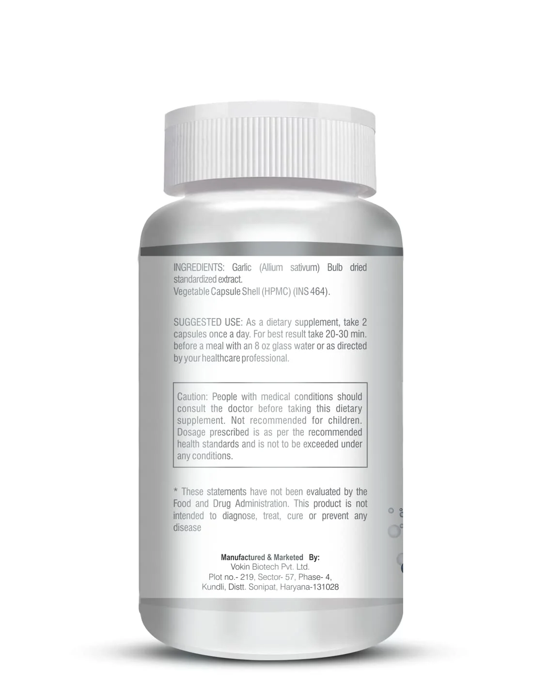 Vokin Biotech Garlic Extract 1:13 Allium Sativum, 500mg, Support Blood Pressure & Heart Health, Helps To Manage Weight By Improving The Metabolism Of The Body | 90 Capsules 150gm 0.3lbs - Image 2