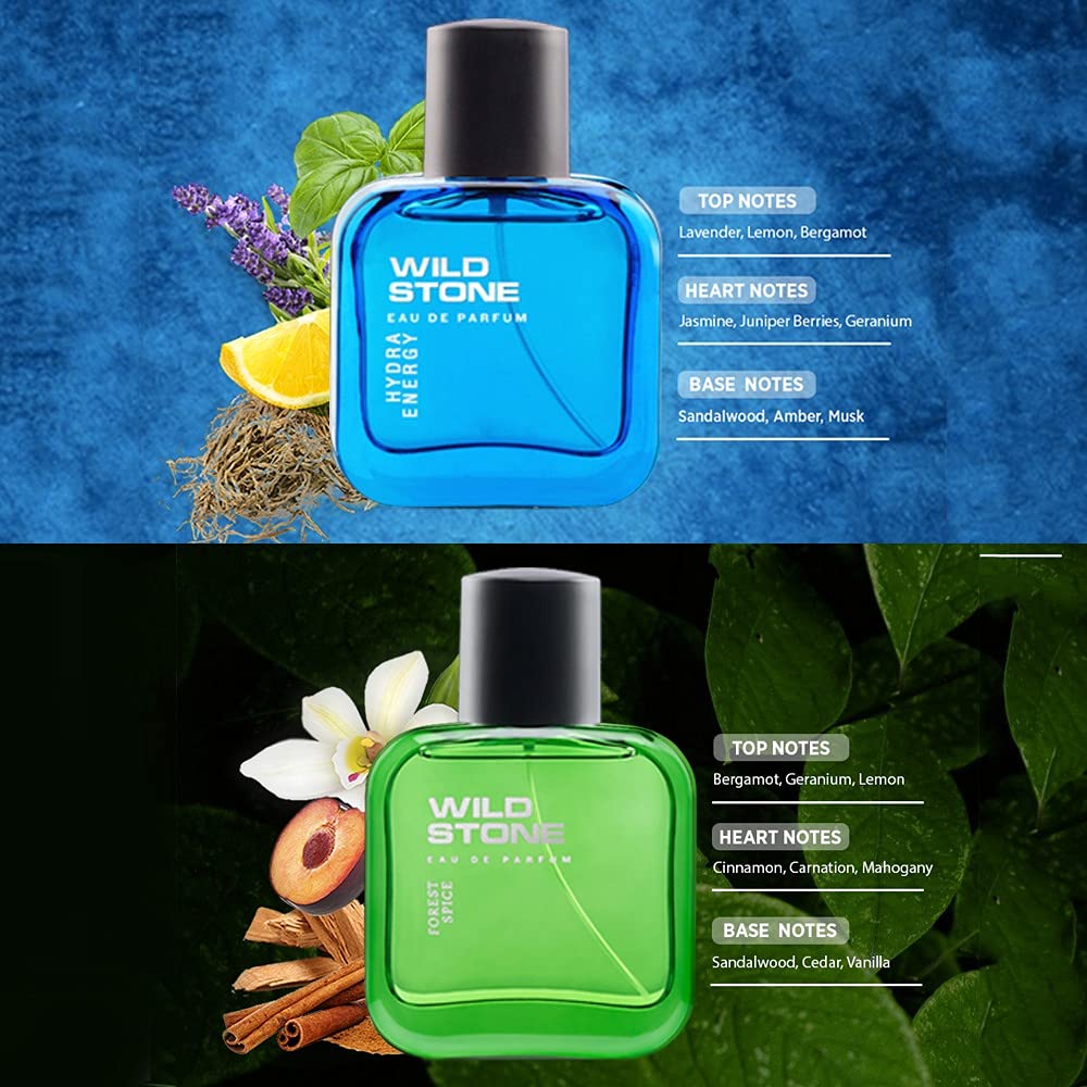 Wild Stone Forest Spice & Hydra Energy EDP Perfume 60ml 2.0 Fl.oz. | Perfect Gift For Boyfriend | Pack Of 2 - Image 3