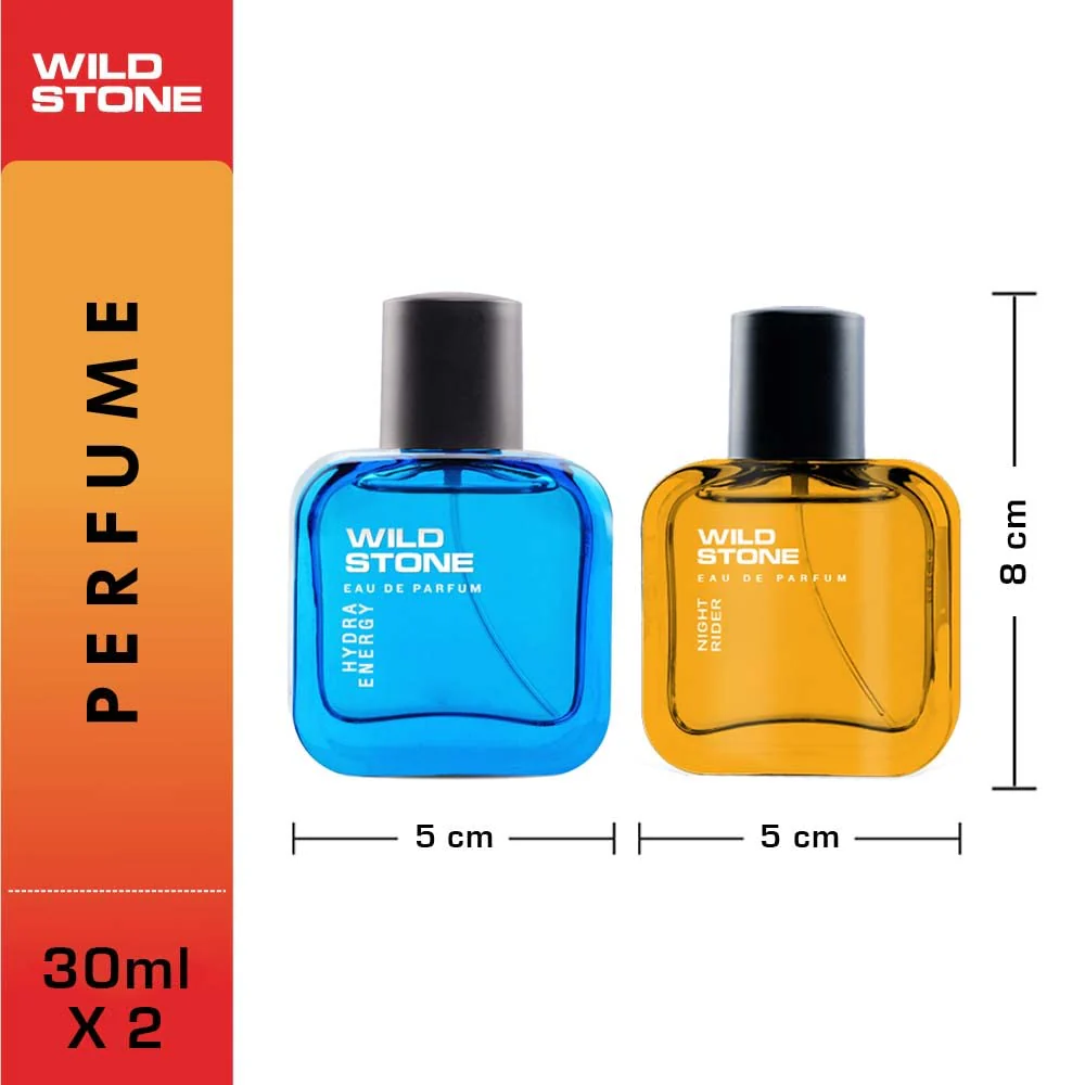 Wild Stone Hydra Energy & Night Rider Mens Perfume 60ml 2.0 Fl.oz. Pack Of 2 | Long Lasting Perfume Gift Hamper - Image 3