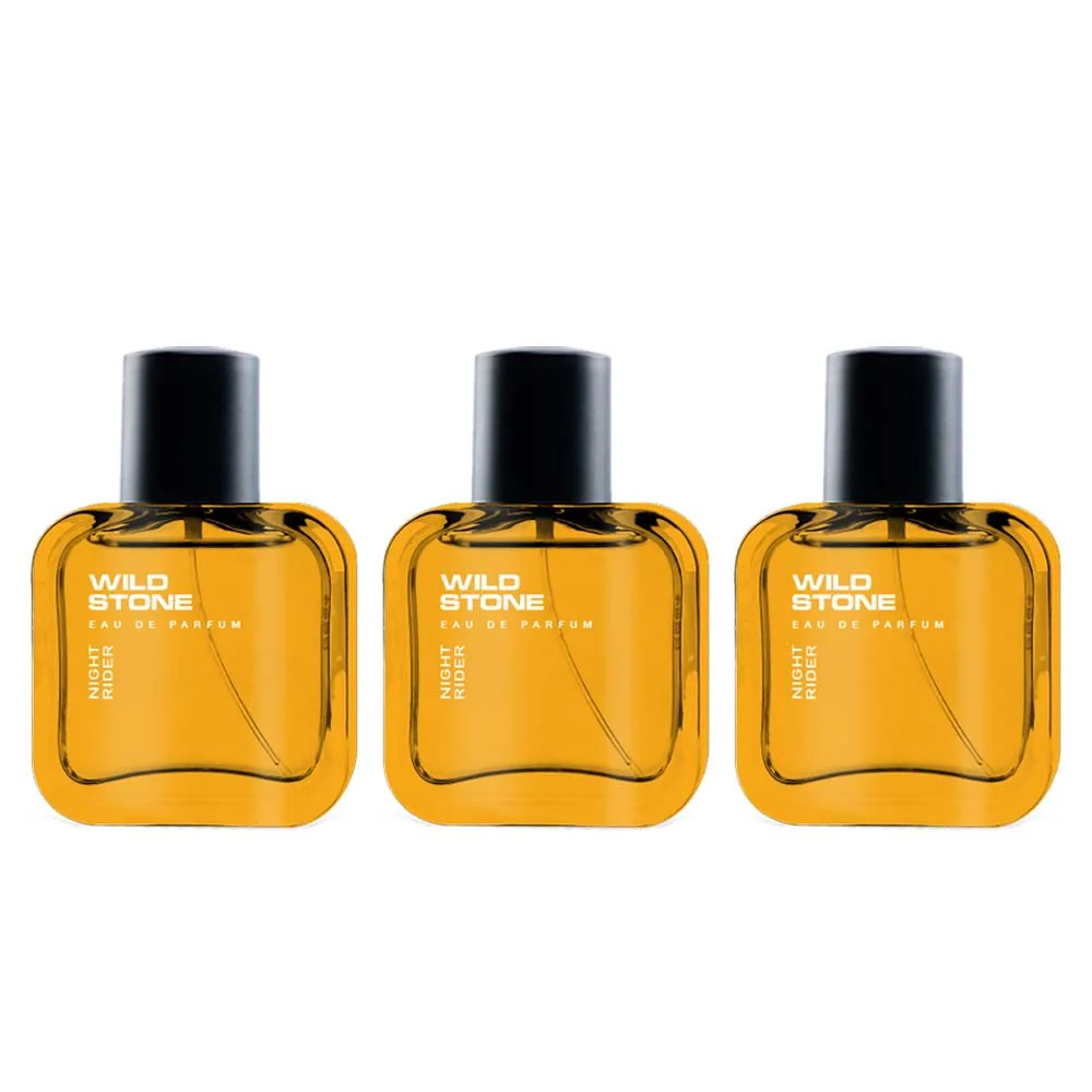 Wild Stone Night Rider Eau De Perfume Pack Of 3 For Men 90ml 3.0 Fl.oz. | Long Lasting Fragrance