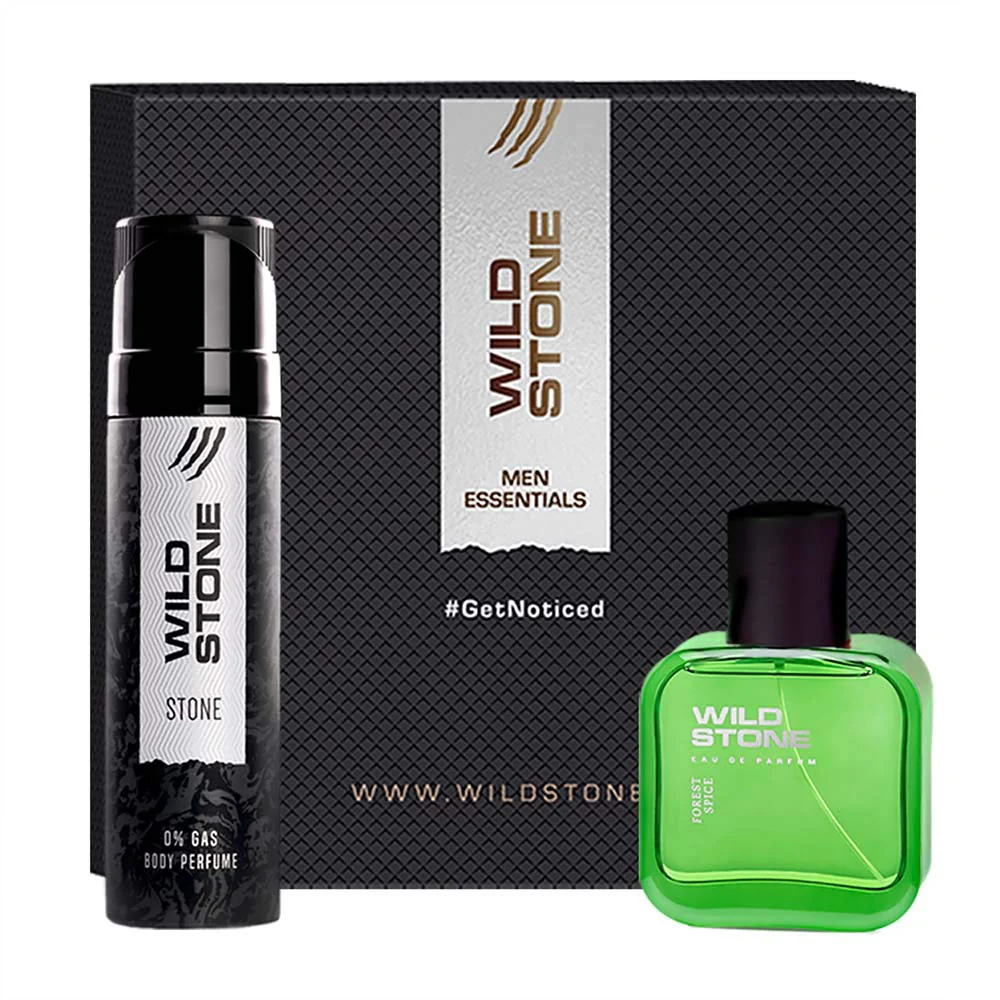 Wild Stone Stone Perfume Body Spray 120ml 4.0 Fl.oz. & Forest Spice Eau De Parfum 30ml 1.0 Fl.oz. | Best Gift Set For Men - Image 4