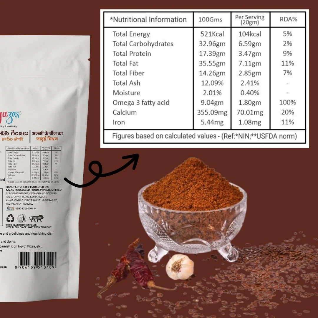 Yazas Foods Flax Magic Mix, Fiber & Omega - 3 Rich Blend, Organic Ground Flaxseed For Digestive Health, Heart Wellness & Nutrient Boost | 1 Kg 2.2lbs - Image 3