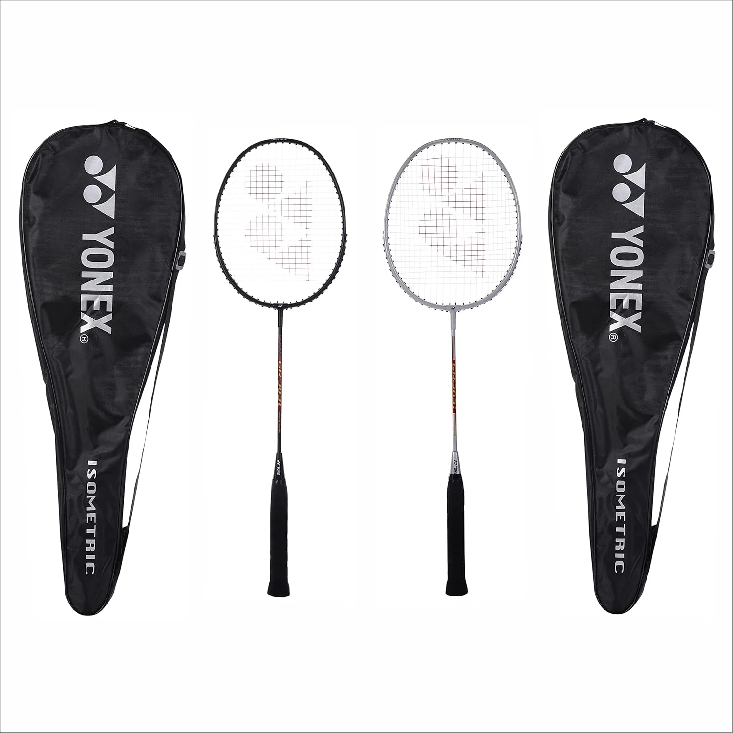 Yonex GR 303i Aluminium Badminton Racquet, Grip Size - 4 1/4 Inches, Colour - Black & Silver, Pack Of 2 - Image 4
