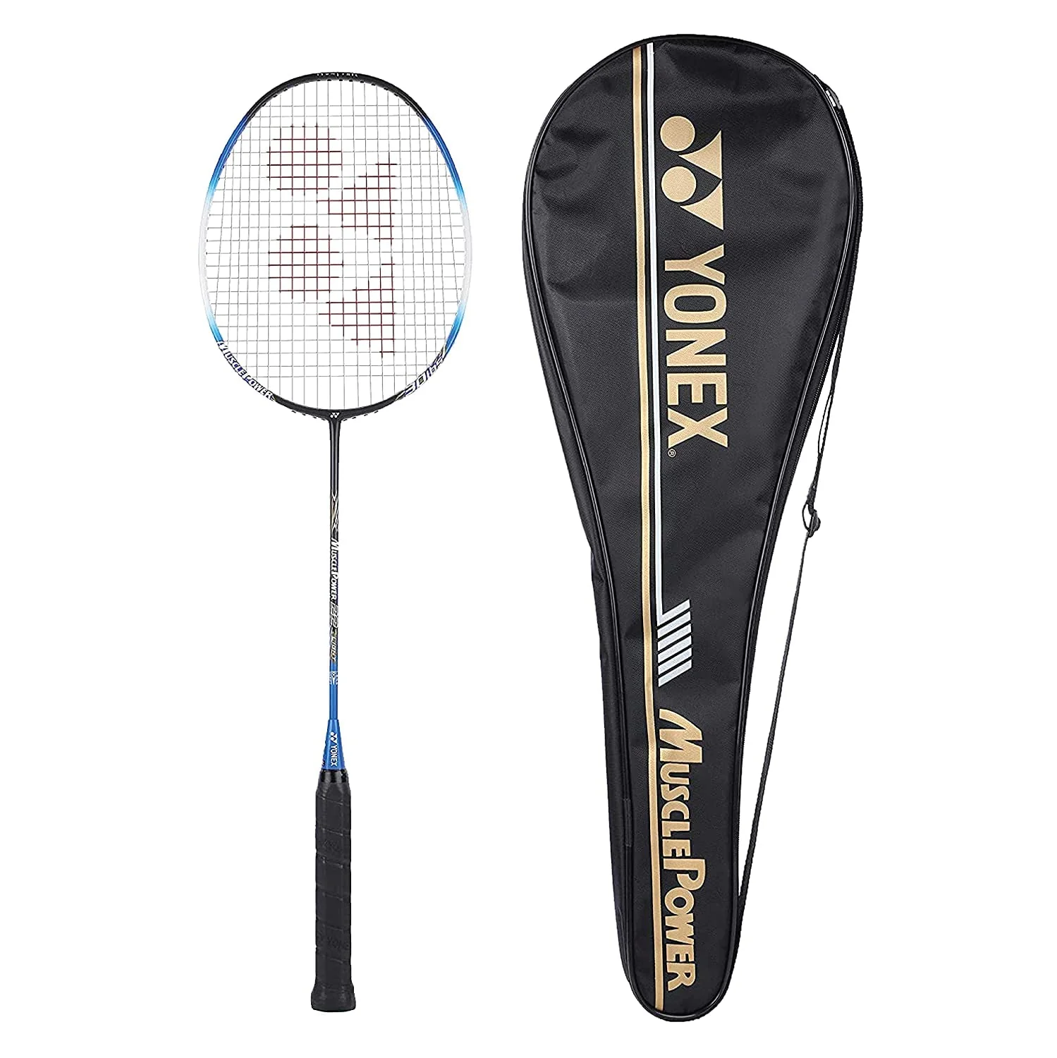 Yonex MUSCLE POWER 22 LIGHT Strung Badminton Racquet, 4U-G5, Colour - Black & Blue, Material - Graphite - Image 3