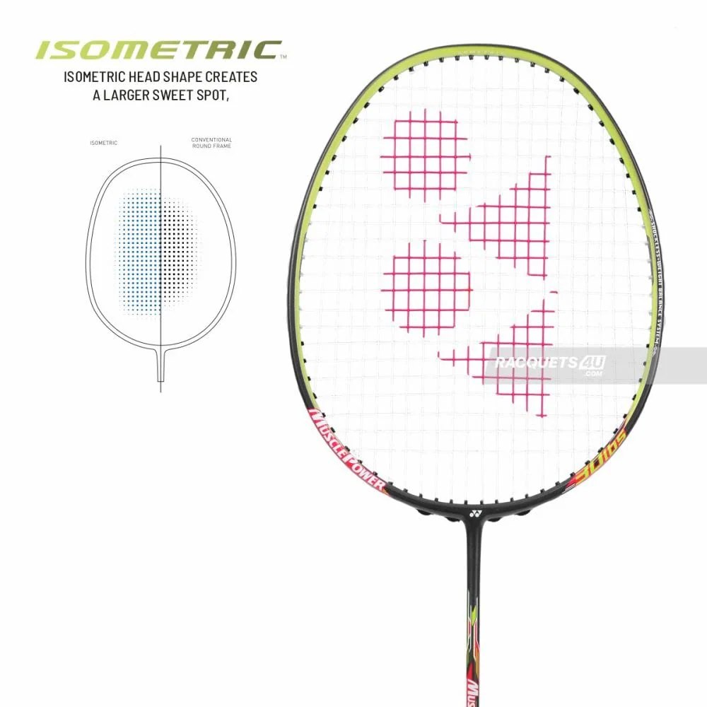 Yonex MUSCLE POWER 55 LIGHT, Badminton Racquet, Colour - Green, Grip Size - G4, Material - Titanium Mesh - Image 4