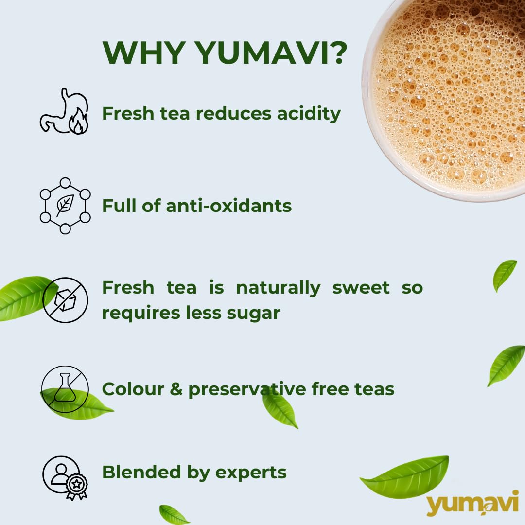 Yumavi Assam Second Flush CTC Tea With Long Leaves - 250gm, 8.8 Ounce, 100+ Cups | Aromatic & Refreshing Kadak Chai - No Preservatives Or Colors, Medium Caffeine - Image 4