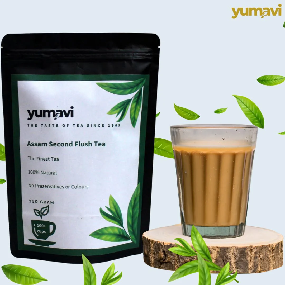 Yumavi Assam Second Flush CTC Tea With Long Leaves - 250gm, 8.8 Ounce, 100+ Cups | Aromatic & Refreshing Kadak Chai - No Preservatives Or Colors, Medium Caffeine - Image 5