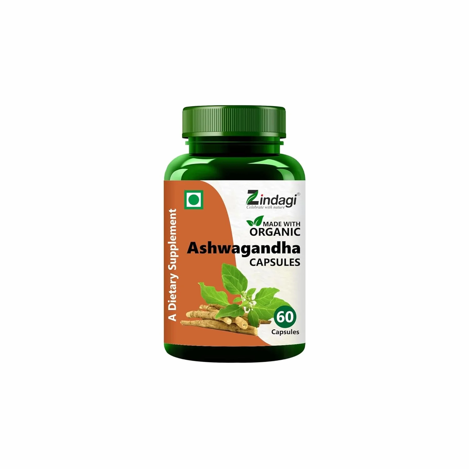 Zindagi Ashwagandha Extract Capsules Herbal Supplement Immunity Booster, Ayurvedic Supplement To Maintain Healthy Body | 60 Capsules, 100gm 0.2lbs
