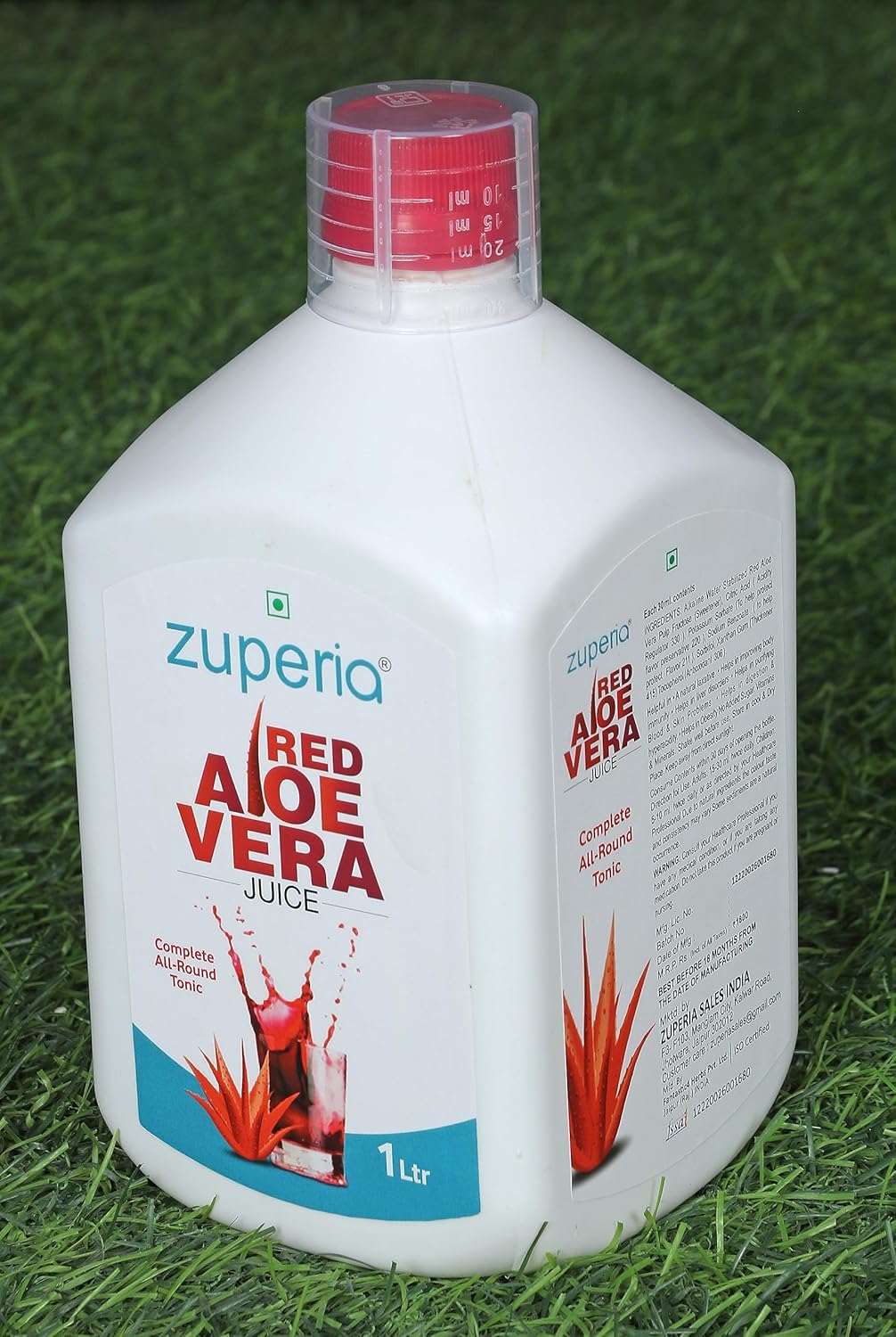 Zuperia Red Aloevera Juice Immunity Booster, Helps In Purifying Blood & Skin Problems | Helps In Digestion & Hyper Acidity, No Added Sugar | 1 Litre 2.2lbs - Image 4